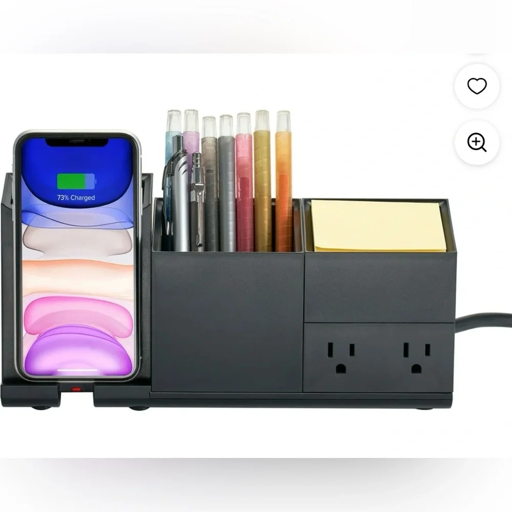 Bostitch Konnect Black Desk Organizer Kit with Wireless Charging